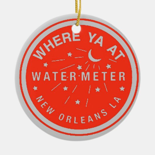 New Orleans Water Meter Hoesje Red Keramisch Ornament (Voorkant)