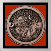 New Orleans Water Meter Wall Art Poster (Voorkant)