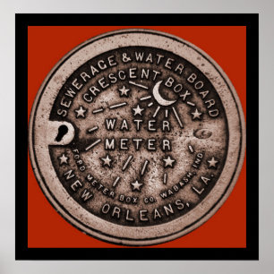New Orleans Water Meter Wall Art Poster