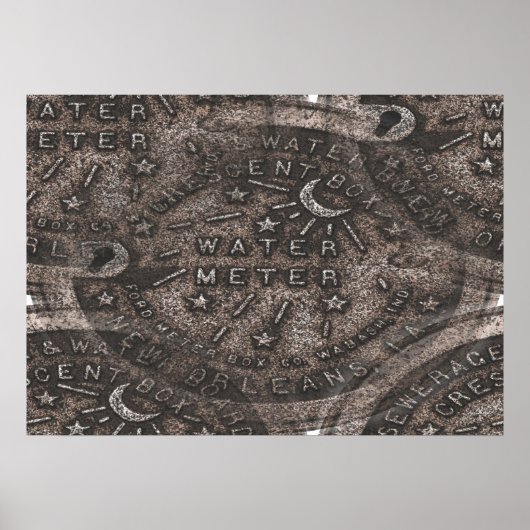 New Orleans Water Meter Wall Art Poster (Voorkant)