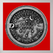 New Orleans Water Meter Wall Art Poster (Voorkant)