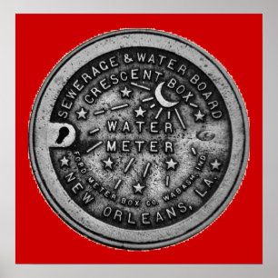 New Orleans Water Meter Wall Art Poster