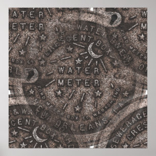New Orleans Water Meter Wall Art Poster