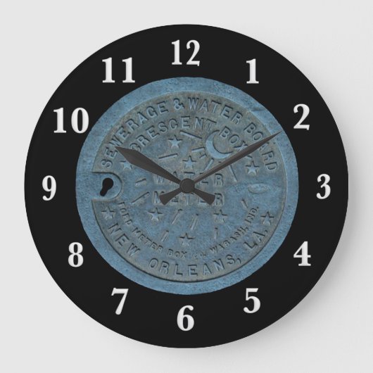 New Orleans Water Meter White Numbers Grote Klok (Voorkant)