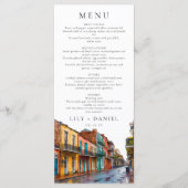 New Orleans Watercolor Destination Wedding Menu (Voorkant)