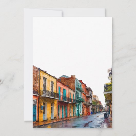 New Orleans Watercolor Elegant Wedding Kaart (Achterkant)