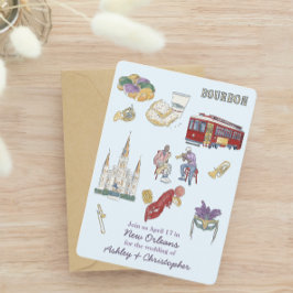 New Orleans Waterverf bruiloft Save The Date