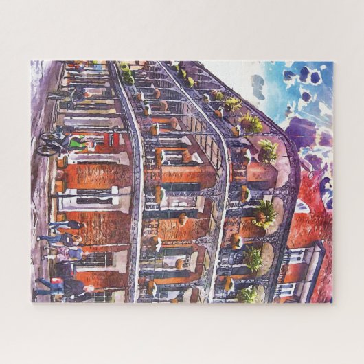New Orleans Waterverf Iconic Architecture Legpuzzel (Horizontaal)