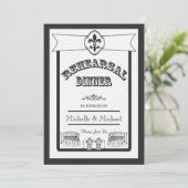 New Orleans Weddenschap Rehearsal Dinner Black Whi Kaart (Staand voorkant)