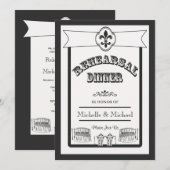 New Orleans Weddenschap Rehearsal Dinner Black Whi Kaart (Voorkant / Achterkant)