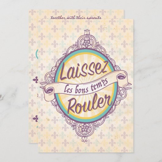 New Orleans Wedding Invitation Kaart (Voorkant / Achterkant)