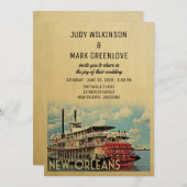 New Orleans Wedding Invitation  Middeleeuwen Kaart (Voorkant / Achterkant)