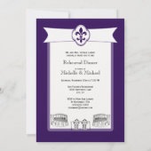 New Orleans Wedding Rehearsal Dinner Paars Kaart (Achterkant)