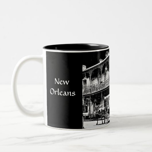 New Orleans Zwart & Wit - Koffie Mok (Links)