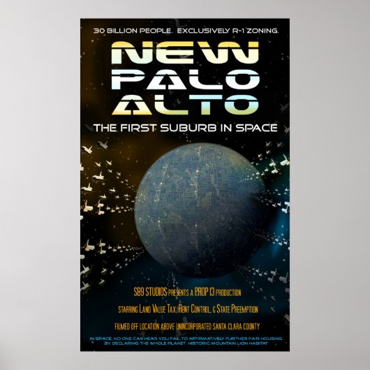 New Palo Alto - de eerste voorstad in de ruimte Poster (Voorkant)