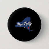 New Paltz New York Ny Map  Ronde Button 5,7 Cm (Voorkant)
