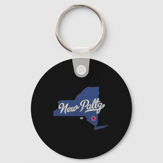 New Paltz New York Ny Map  Sleutelhanger (Voorkant)