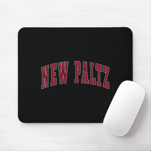 New Paltz New York Souvenir College Style Red Text Muismat (Met muis)