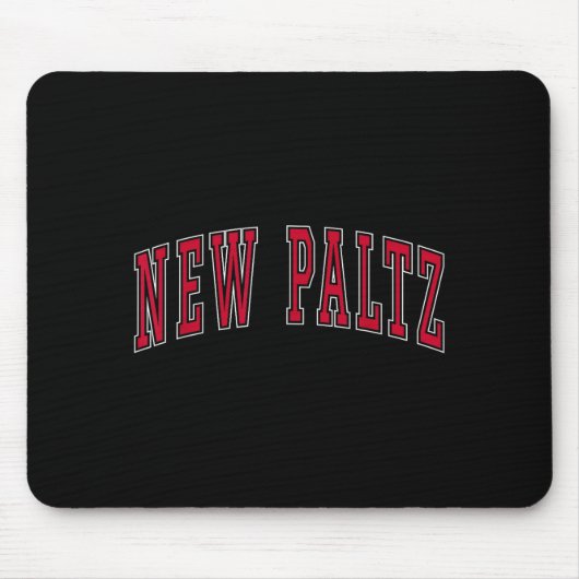 New Paltz New York Souvenir College Style Red Text Muismat (Voorkant)