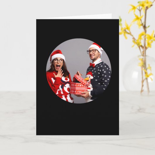 New Parents 2025 Christmas Photo T Shirt Kaart (Gele Bloem)