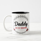 New Parents Daddy Personalized established year Tweekleurige Koffiemok (Links)