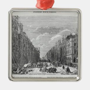 New Paris, uitzicht van een deel van de straat Riv Metalen Ornament