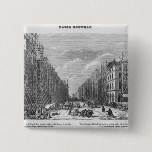 New Paris, uitzicht van een deel van de straat Riv Vierkante Button 5,1 Cm