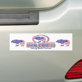 NEW-Patriotic-Grizzly Bumpersticker (Op auto)
