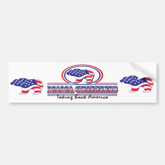NEW-Patriotic-Grizzly Bumpersticker (Voorkant)