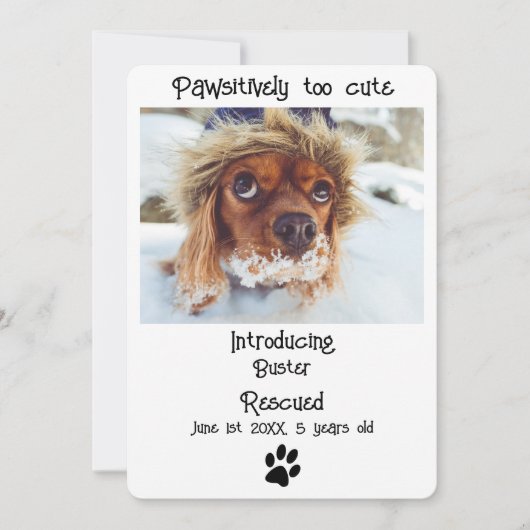 New Pet Dog Announcement Kaart (Voorkant)