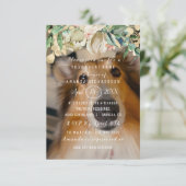 New Pet Dog Photo Flowers Brunch Spark Gold Kaart (Staand voorkant)
