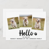 New Pet Photo Collage Hallo Puppy Dog Aankondiging (Voorkant / Achterkant)