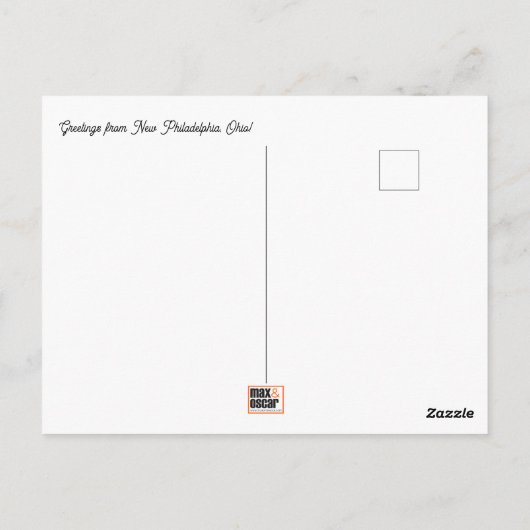 New Philadelphia, Ohio Briefkaart (Achterkant)