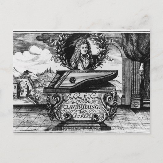 New Piano Practice, 1689 Briefkaart (Voorkant)