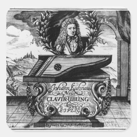 New Piano Practice, 1689 Vierkante Sticker (Voorkant)