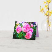 NEW! PINK ROSES GREETING CARD KAART (Gele Bloem)