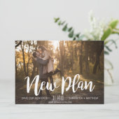 New Plan Photo Postponed Wedding Save The Date (Staand voorkant)