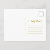 New Plan Postponed Wedding Announding Gold Briefkaart (Achterkant)