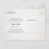 New Plan Wedding Postponement Change of Plan Photo Aankondigingskaart (Achterkant)