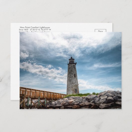 New Point Comfort Lighthouse Port Haywood, VA Briefkaart (Voorkant / Achterkant)