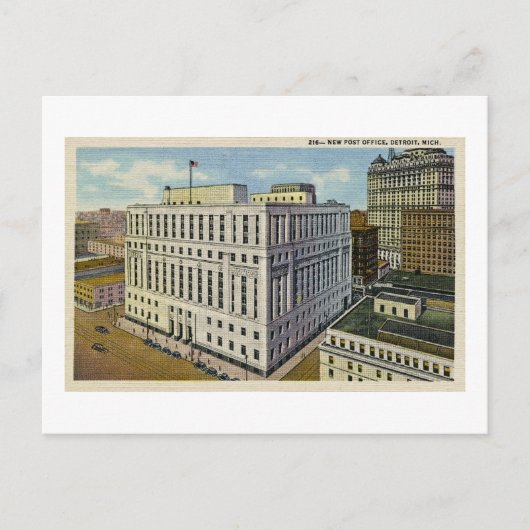 New Post Kantoor Detroit, Michigan -  Briefkaart (Voorkant)