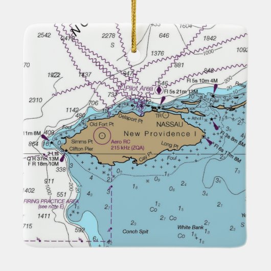 New Providence Island Bahamas Keramisch Ornament (Achterkant)