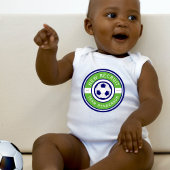 "New Recruit" Aangepaste familienaam groen voetbal Romper