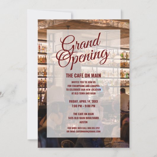 New Restaurant Grand Opening | Nieuw Kaart (Voorkant)