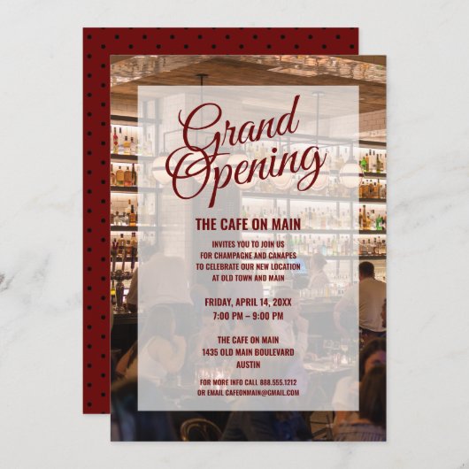 New Restaurant Grand Opening | Nieuw Kaart (Voorkant / Achterkant)