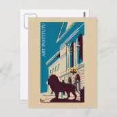 New Retro art institute Chicago adverteren Briefkaart (Voorkant / Achterkant)