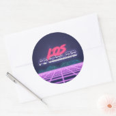 New Retro Wave LA Mountains Ronde Sticker (Envelop)