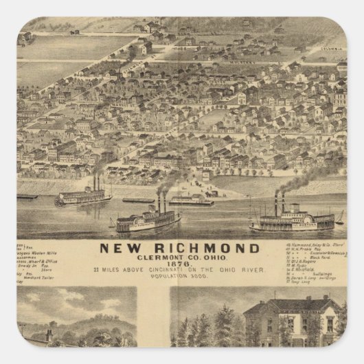 New Richmond, Ohio Vierkante Sticker (Voorkant)