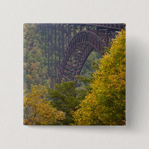 New River Gorge Bridge, New River Gorge Vierkante Button 5,1 Cm