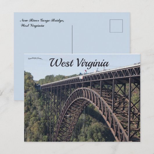 New River Gorge Bridge West Virginia Briefkaart (Voorkant / Achterkant)